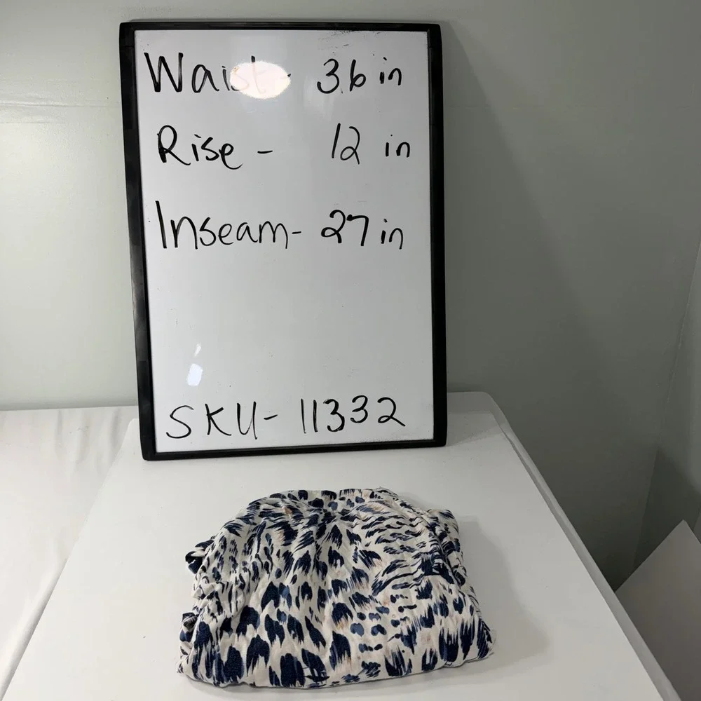 Soma Cool Nights Pajama Pants XL‎ S Blue White Animal Print Lounge Pockets